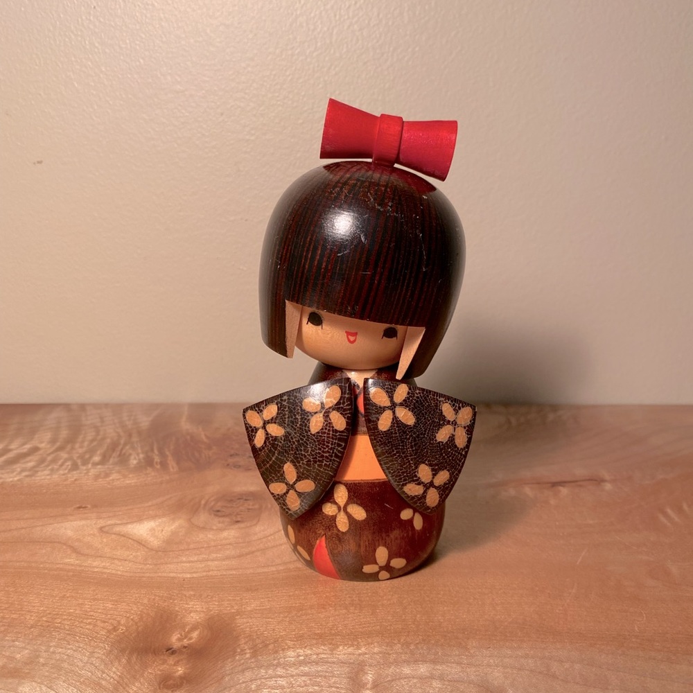 Vintage Kokeshi Wooden Doll Made in Japan